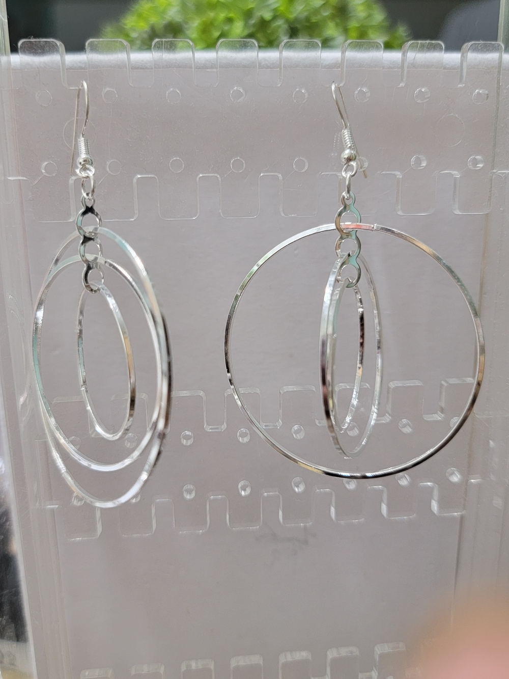 Silver Multi-Hoop Dangle Earrings - Women Jewelry